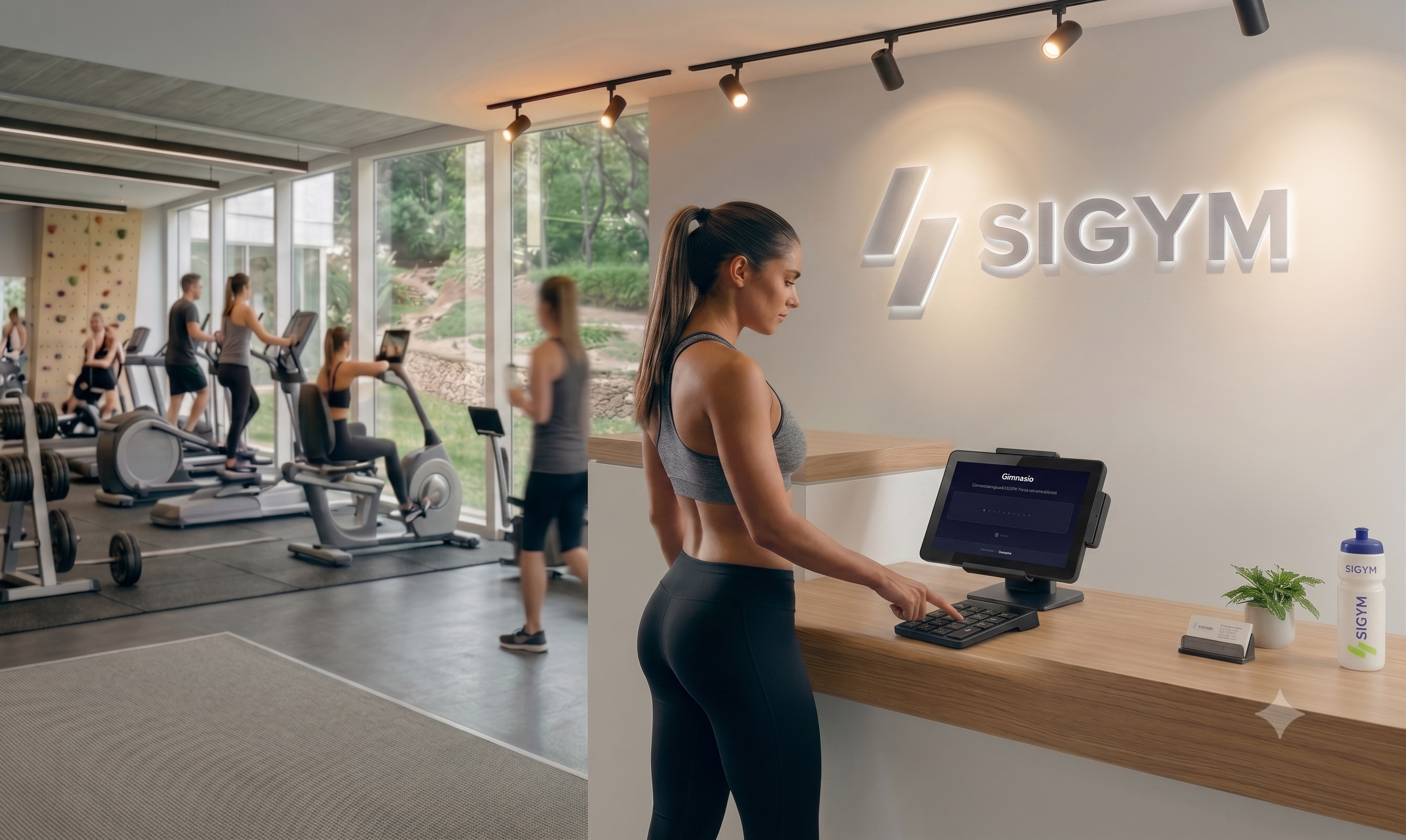 Socio ingresando al gimnasio